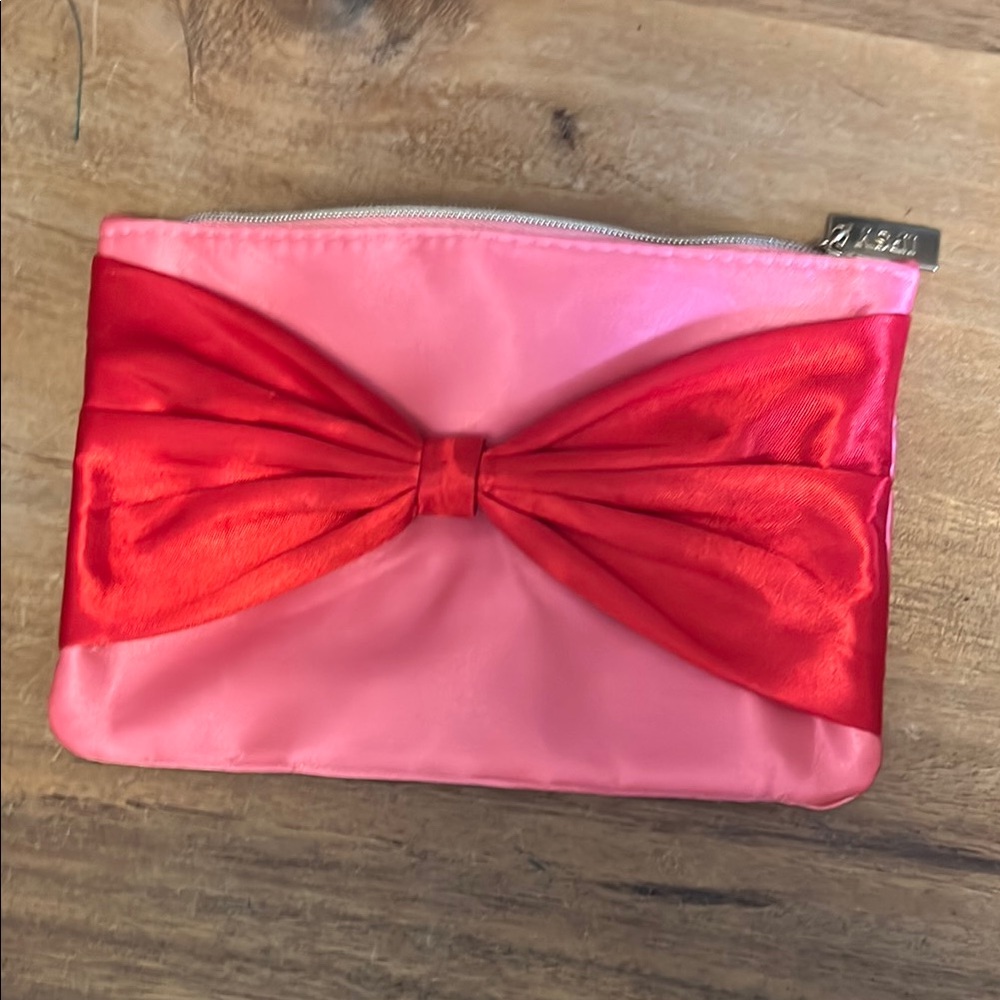 Pink with Red Bow Cosmetic Bag